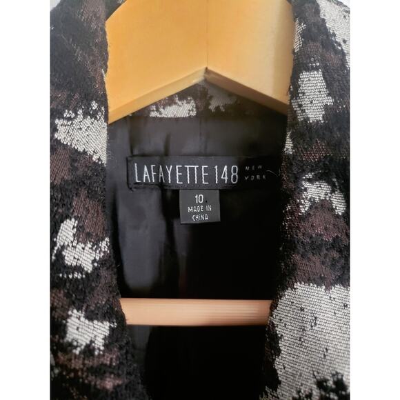 Lafayette 148 Abstract Print Moto Jacket Size 10 - Picture 4 of 8